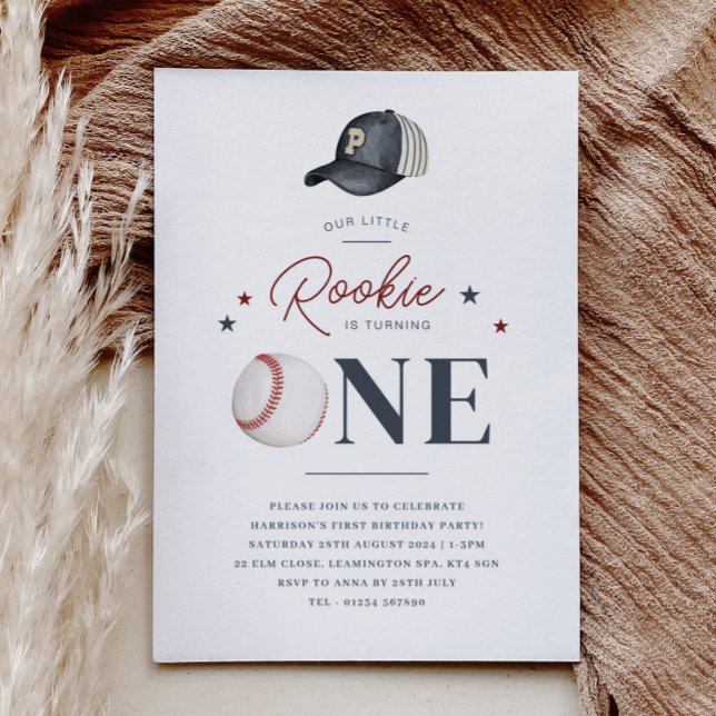 Rookie 1st Birthday - One Invitation (Creator Uploaded)