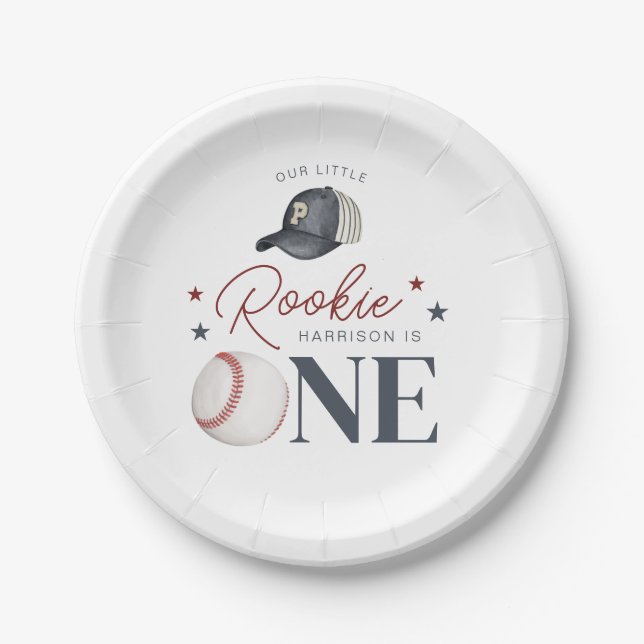 Rookie 1st Birthday - One Paper Plates (Front)