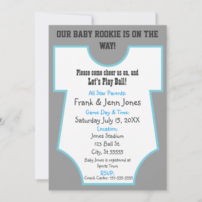 Rookie Baby Shower Invite (Front)