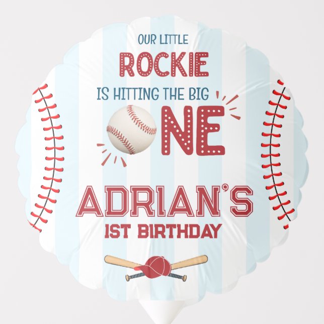 Rookie Baseball 1st Birthday Balloon (Front)