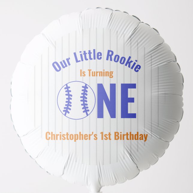 Rookie Baseball 1st Birthday Balloon (Front)