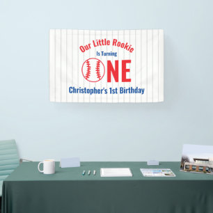 Rookie Baseball 1st Birthday Banner