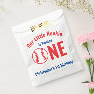 Rookie Baseball 1st Birthday Favor Bag