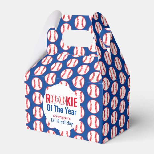 Rookie Baseball 1st Birthday Favor Boxes