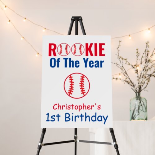 Rookie Baseball 1st Birthday Foam Board