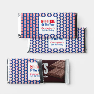 Rookie Baseball 1st Birthday Hershey Bar Favors
