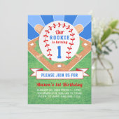 Rookie Baseball 1st Birthday Invitation (Standing Front)
