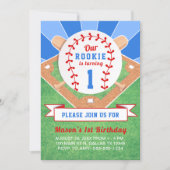 Rookie Baseball 1st Birthday Invitation (Front)