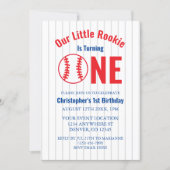 Rookie Baseball 1st Birthday Invitation (Front)