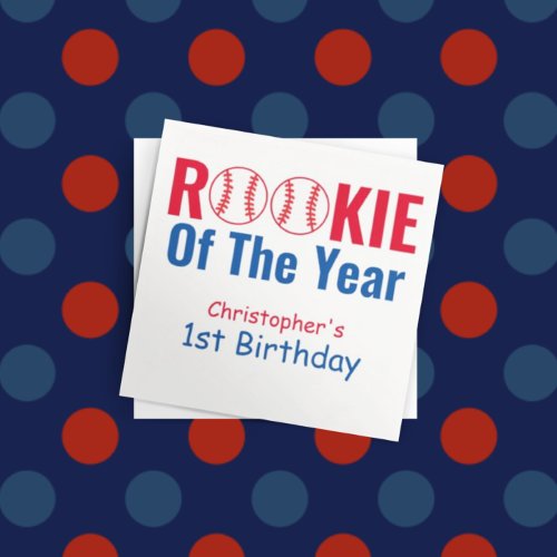 Rookie Baseball 1st Birthday Napkins