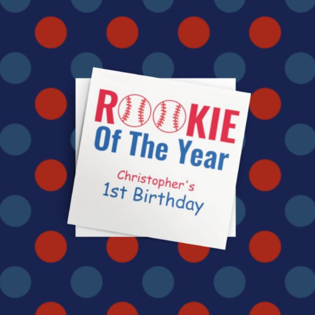 Rookie Baseball 1st Birthday Napkins (Creator Uploaded)