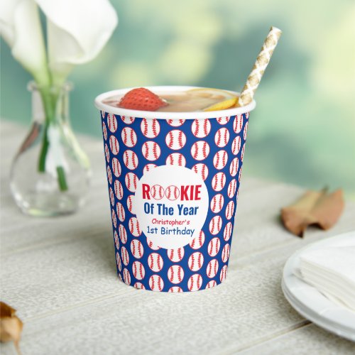 Rookie Baseball 1st Birthday Paper Cups