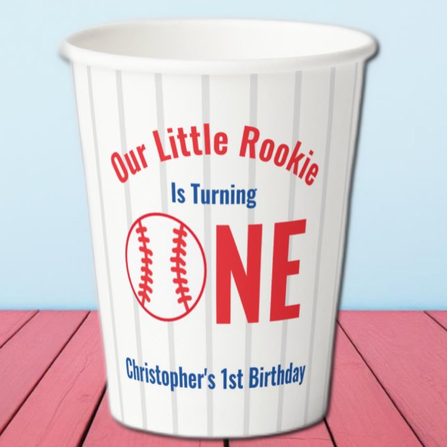 Rookie Baseball 1st Birthday Paper Cups (Creator Uploaded)