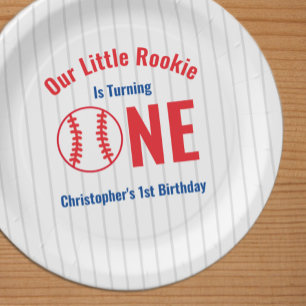 Rookie Baseball 1st Birthday Paper Plates