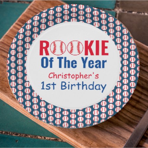 Rookie Baseball 1st Birthday Paper Plates