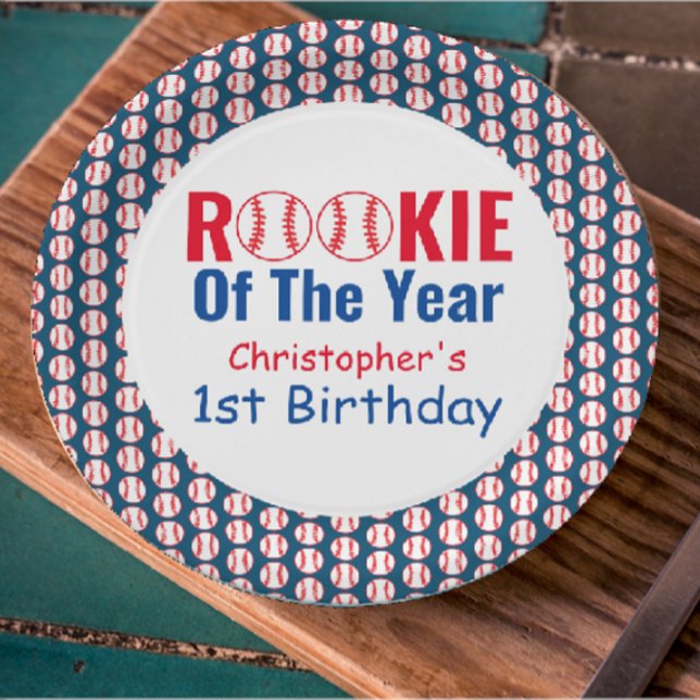 Rookie Baseball 1st Birthday Paper Plates (Creator Uploaded)