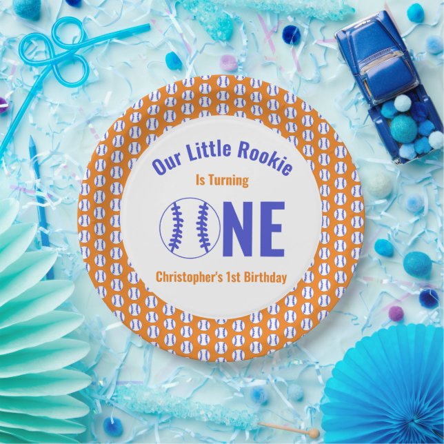 Rookie Baseball 1st Birthday Paper Plates (Party)