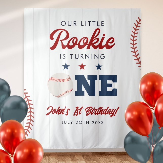 Rookie Baseball 1st Birthday Photo Backdrop (Rookie Baseball 1st Birthday Photo Backdrop)