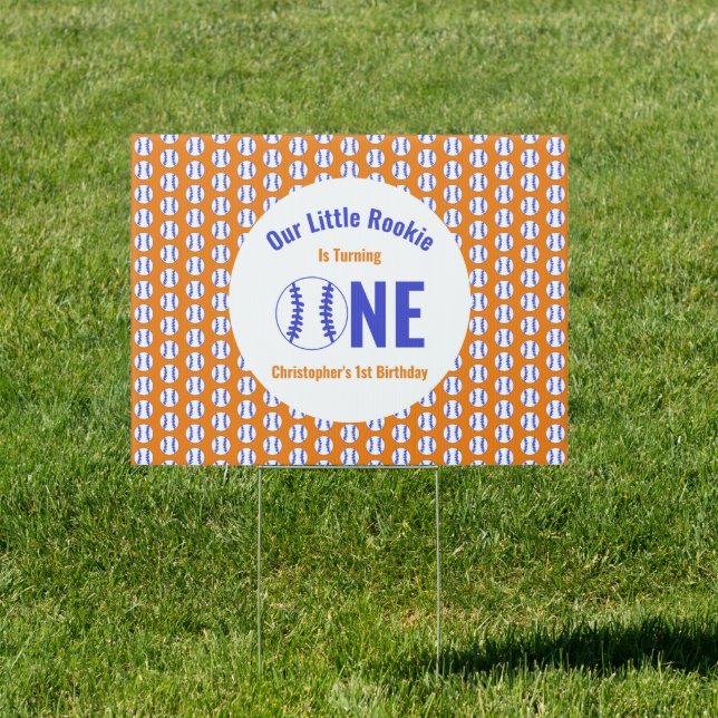 Rookie Baseball 1st Birthday Sign (Insitu)