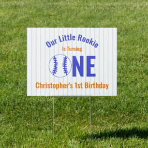 Rookie Baseball 1st Birthday Sign