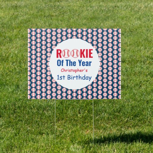 Rookie Baseball 1st Birthday Sign