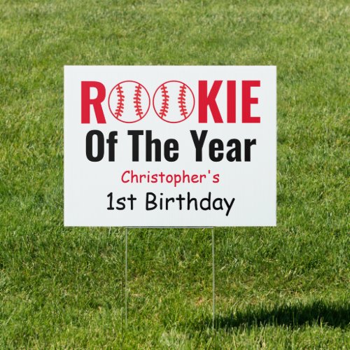 Rookie Baseball 1st Birthday Sign