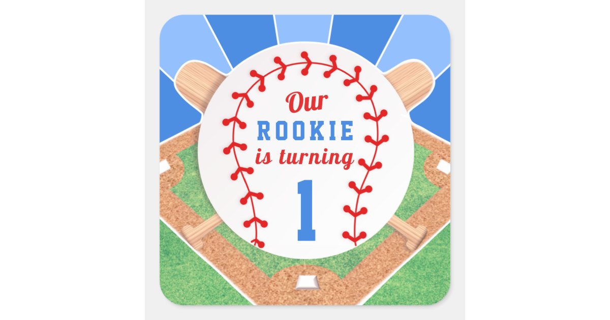 Rookie Baseball 1st Birthday Sticker Zazzle