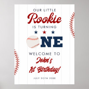 Rookie Baseball 1st Birthday Welcome Sign