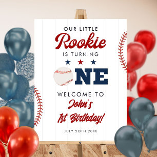 Rookie Baseball 1st Birthday Welcome Sign