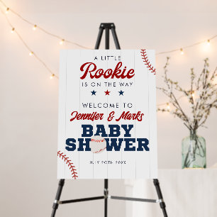 Rookie Baseball Baby Shower Welcome Sign