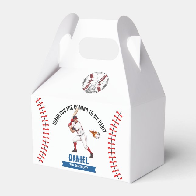 Rookie Baseball Birthday Party Favor Boxes (Front Side)