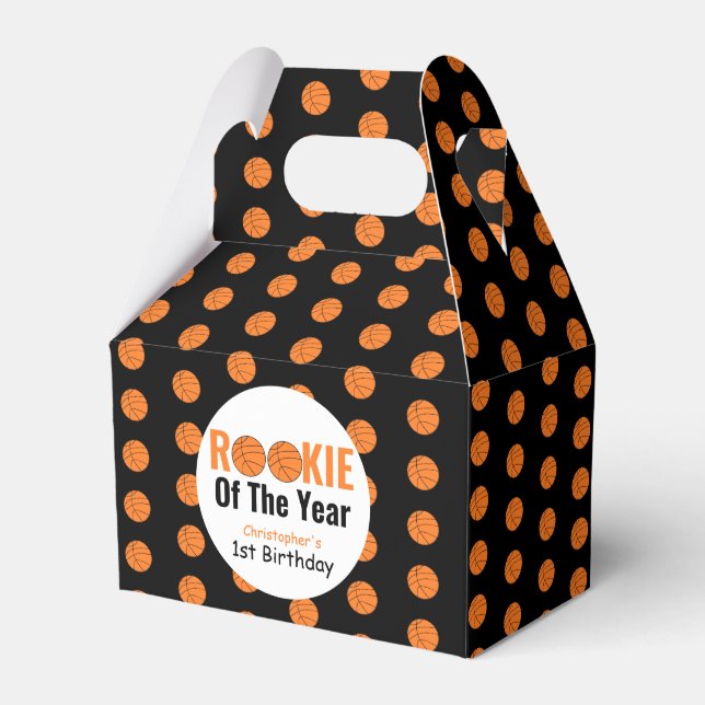 Rookie Basketball 1st Basketball Favor Boxes (Front Side)