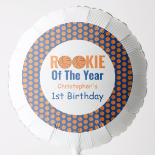 Rookie Basketball 1st Birthday Balloon