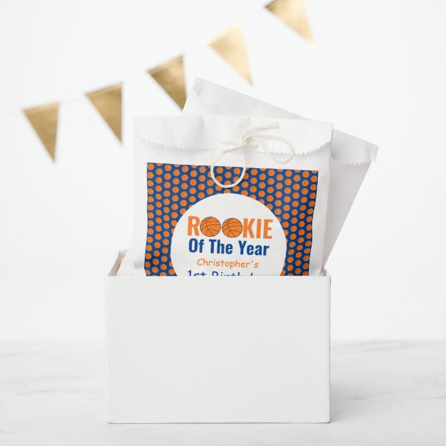 Rookie Basketball 1st Birthday Favor Bag (Party)