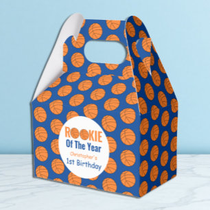 Rookie Basketball 1st Birthday Favor Boxes