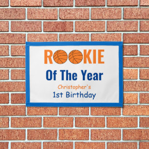 Rookie Basketball 1st Birthday Pennant