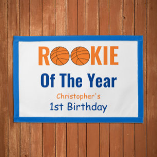 Rookie Basketball 1st Birthday Pennant