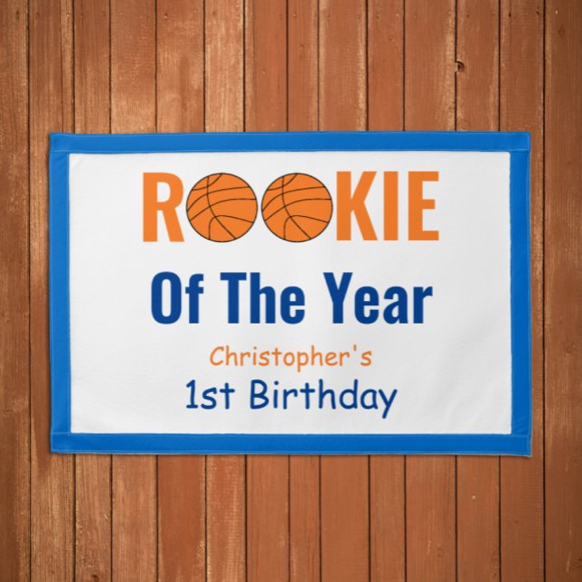 Rookie Basketball 1st Birthday Pennant (Creator Uploaded)