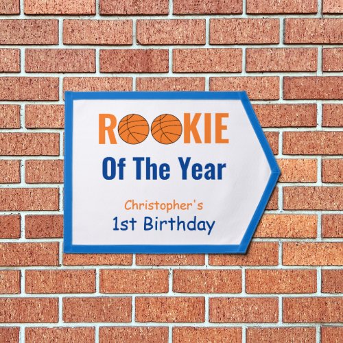 Rookie Basketball 1st Birthday Pennant