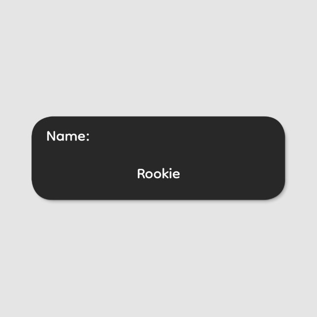 Rookie Classic Name Tag Pinback (Front)