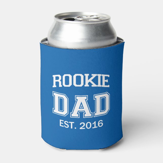 Rookie Dad funny can beer or soda Can Cooler (Can Front)