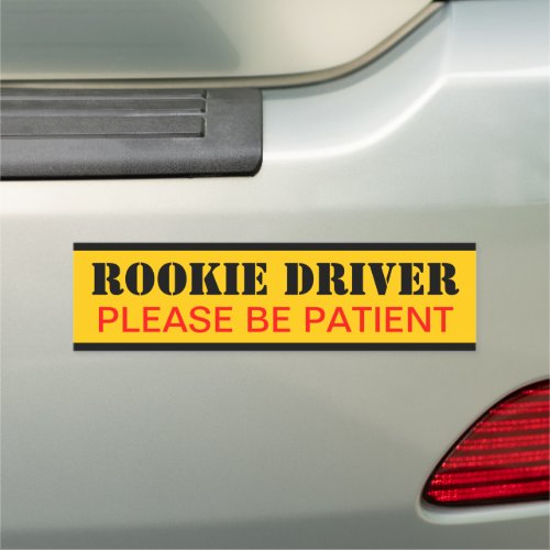 Rookie Driver Student Driver Bumper Sticker Car Magnet