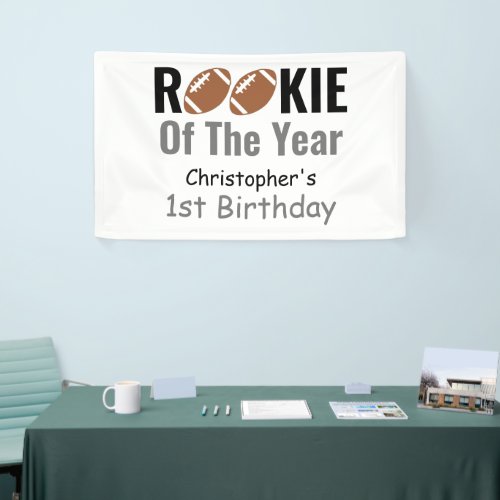 Rookie Football 1st Birthday Banner
