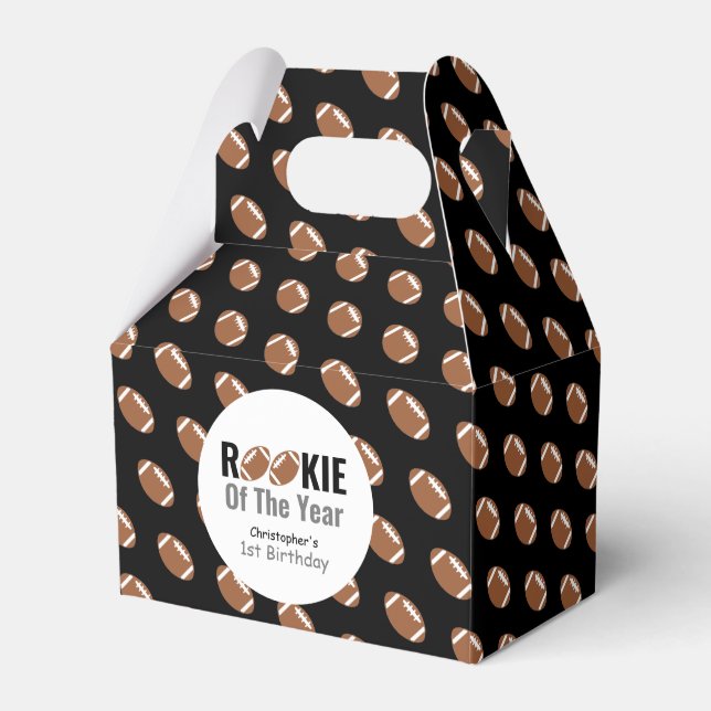 Rookie Football 1st Birthday Favor Boxes (Front Side)