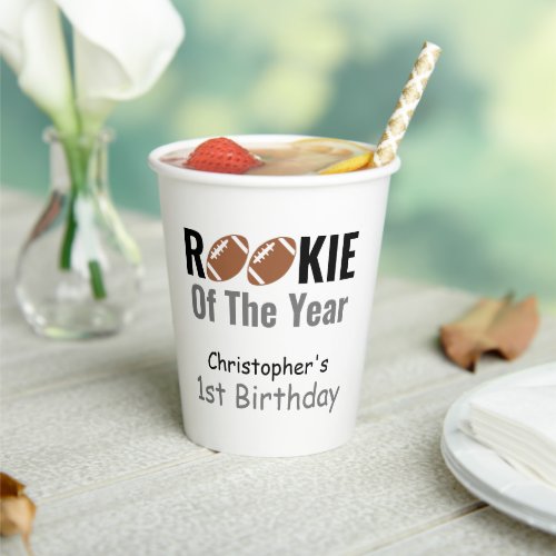 Rookie Football 1st Birthday Paper Cups