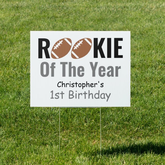 Rookie Football 1st Birthday Sign (Insitu)