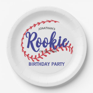 Rookie of the Year 1st Bday Baseball Paper Plates