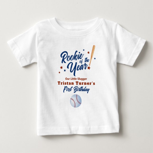 Rookie Of The Year 1st Birthday Baby T-Shirt (Front)