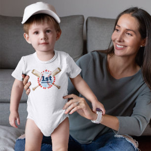 Rookie of the Year 1st Birthday Baseball Baby Bodysuit