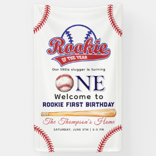 Rookie of the Year 1st birthday baseball Banner